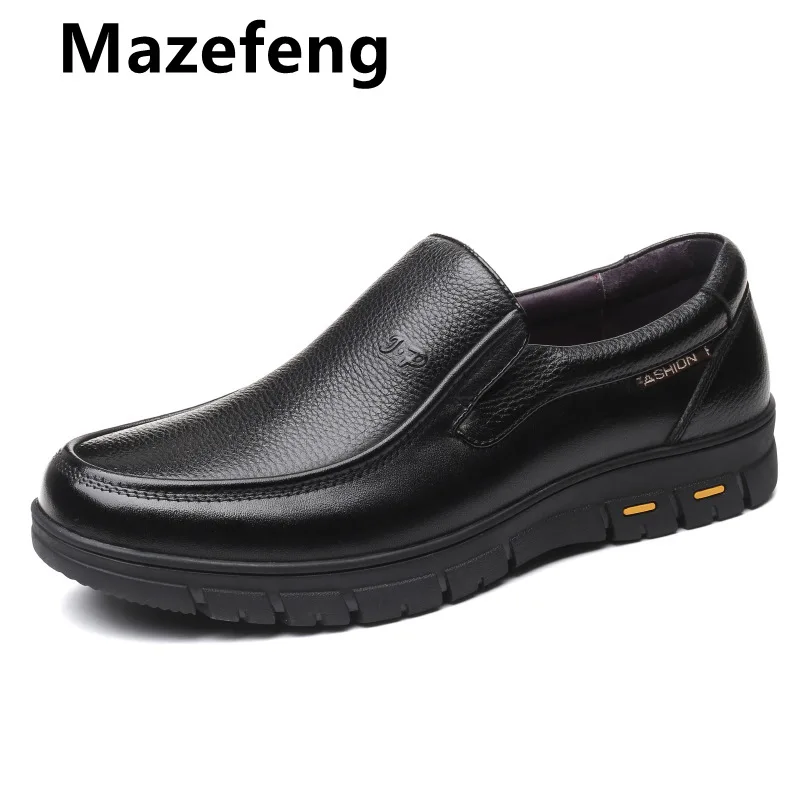 Mazefeng 2021 Newly Men's Patent Leather Shoes Size 38-44 Head Leather Soft Anti-slip Driving Shoes Man Spring Leather Shoes