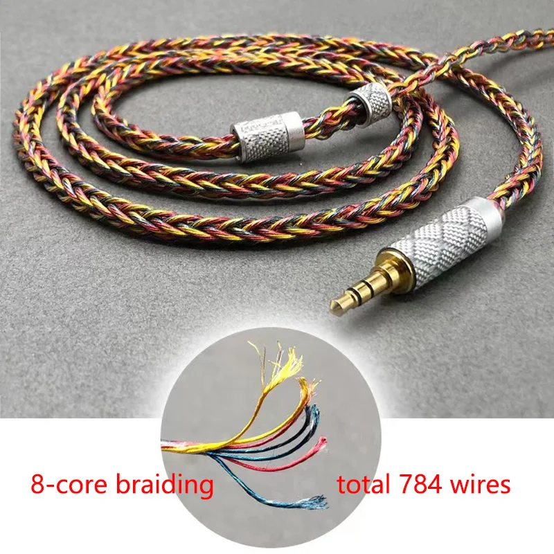 

Custom 8 Core 7N OCC Earphoe Headphone Upgraded Cable Wires MMCX 0.78 2Pin 3.5/2.5/4.4mm Balance 535 846 ODC Earphone DIY Cable