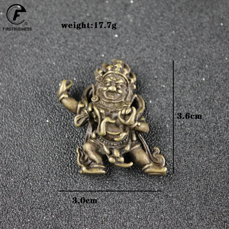 Antique Bronze Tibetan Mahakala Bodhisattva Statue Small Ornament Home Decoration Accessories Crafts Vintage Buddha Figurines