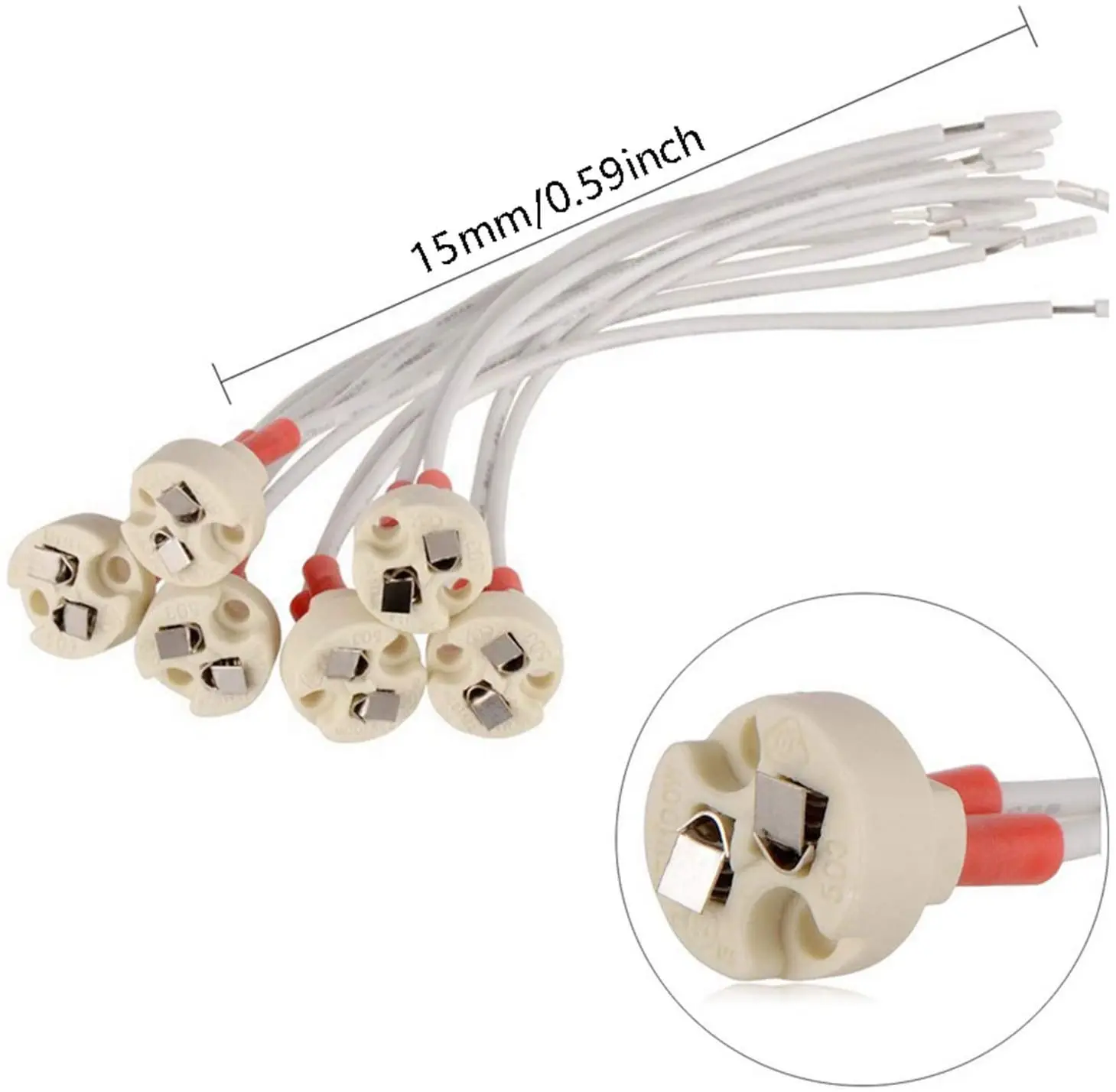 DIY 10PCS Ceramic Halogen LED Lamp MR16 G4 Mr11 G5.3 GY6.35 Socket Holder Base