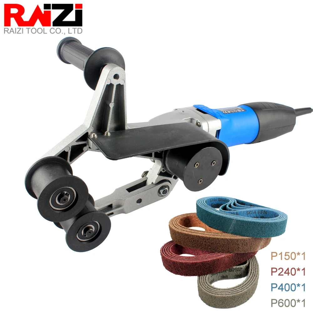 Raizi Professional Stainless Steel Pipe Tube Sander 110V/220V handheld Electrical Aluminum Alloy Angle Grinder Belt Polisher