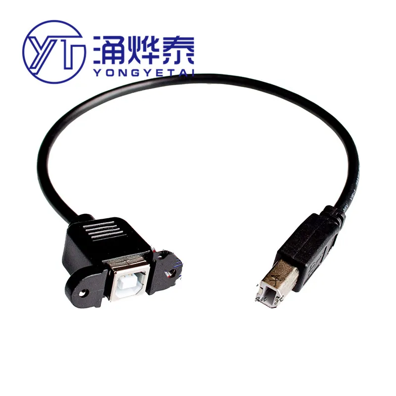 YYT USB printer port B type extension cable with screw hole can be fixed USB square port extension cable male to female