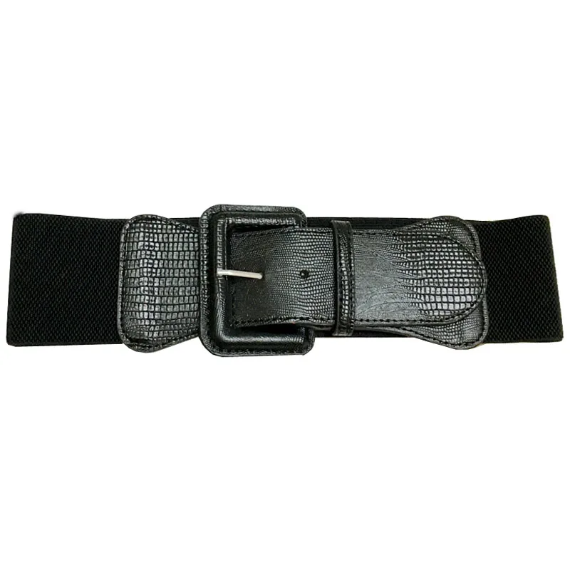 Women Wide Waist sealing Cover Decoration Belt Elastic Fashionable And All round Khaki Winter Black Wide Belt 7.5-7.8cm