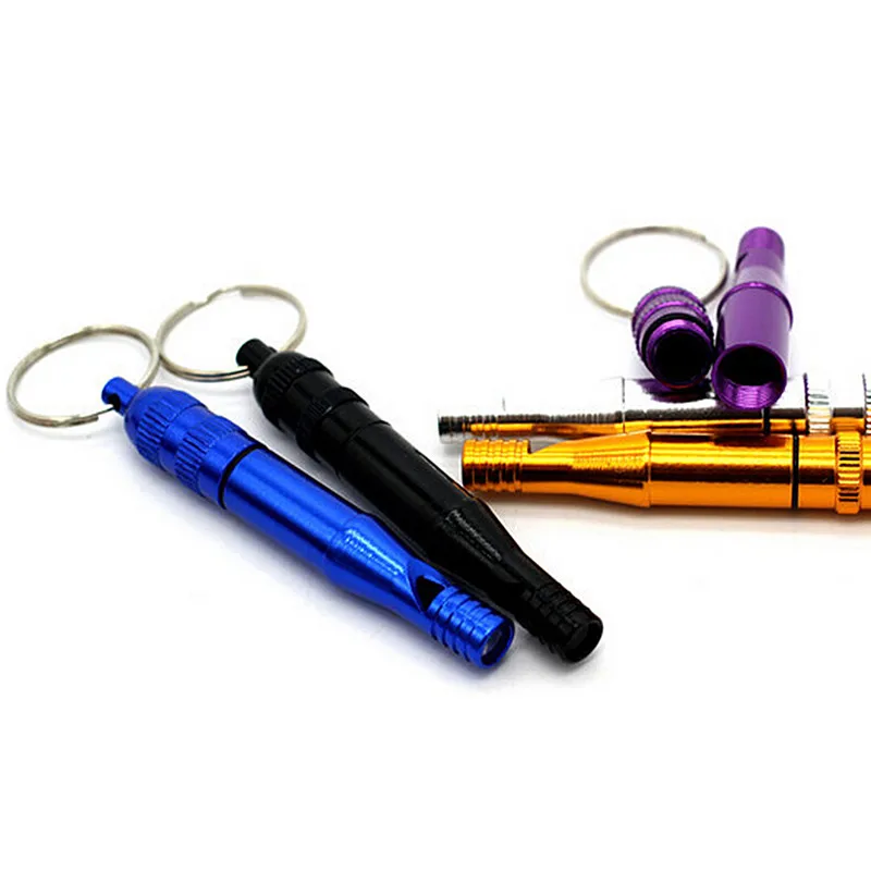 Alloy Aluminum Survival Whistle Outdoor Hiking Camping Keychain Whistles Waterproof Random Color