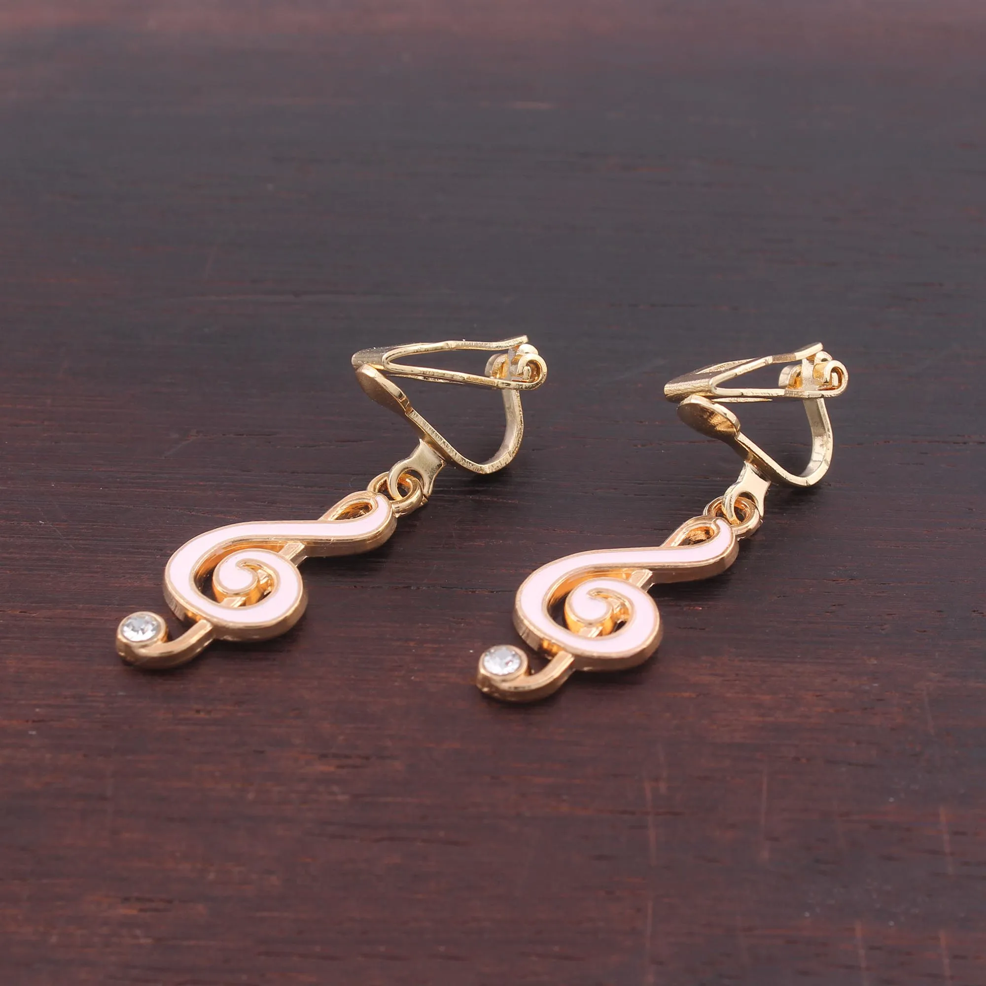 WENHQ Korea Style Clip on Earrings No Pierced Jewelry for Women Girl Cute Musical Note Cuff Earring Party Wedding Charm Ear Clip