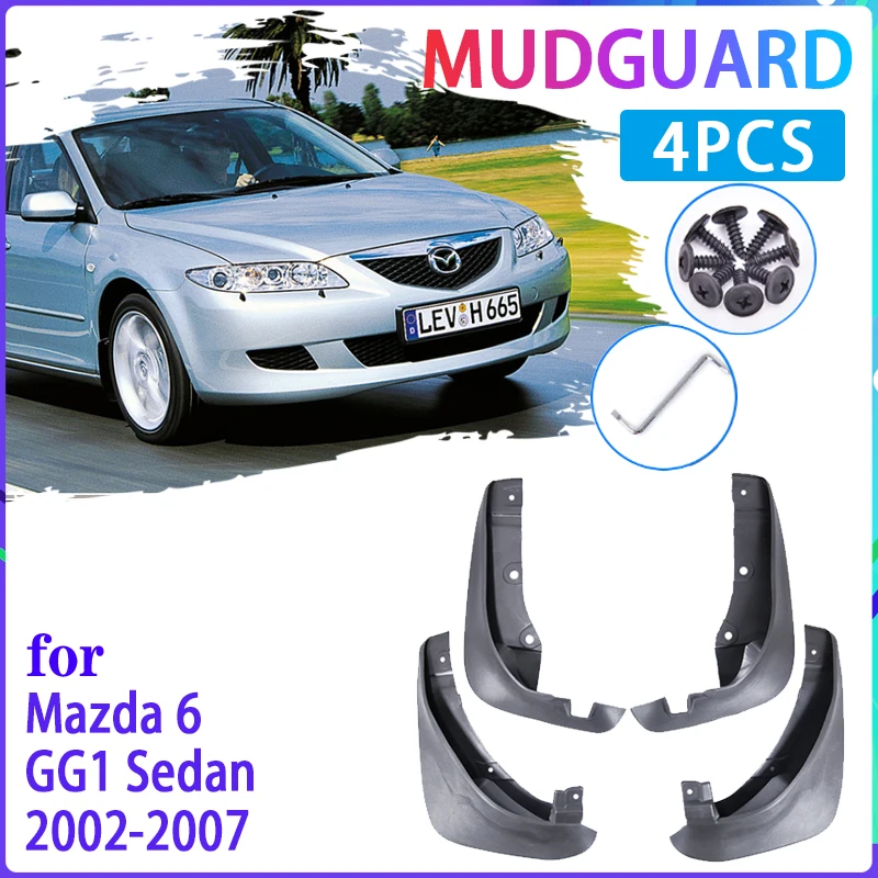 Car Mud Flaps for Mazda 6 GG1 Saloon Sedan 2002~2007 2003 2004 2005 2006 Mudguard Splash Guards Fender Mudflaps Auto Accessories