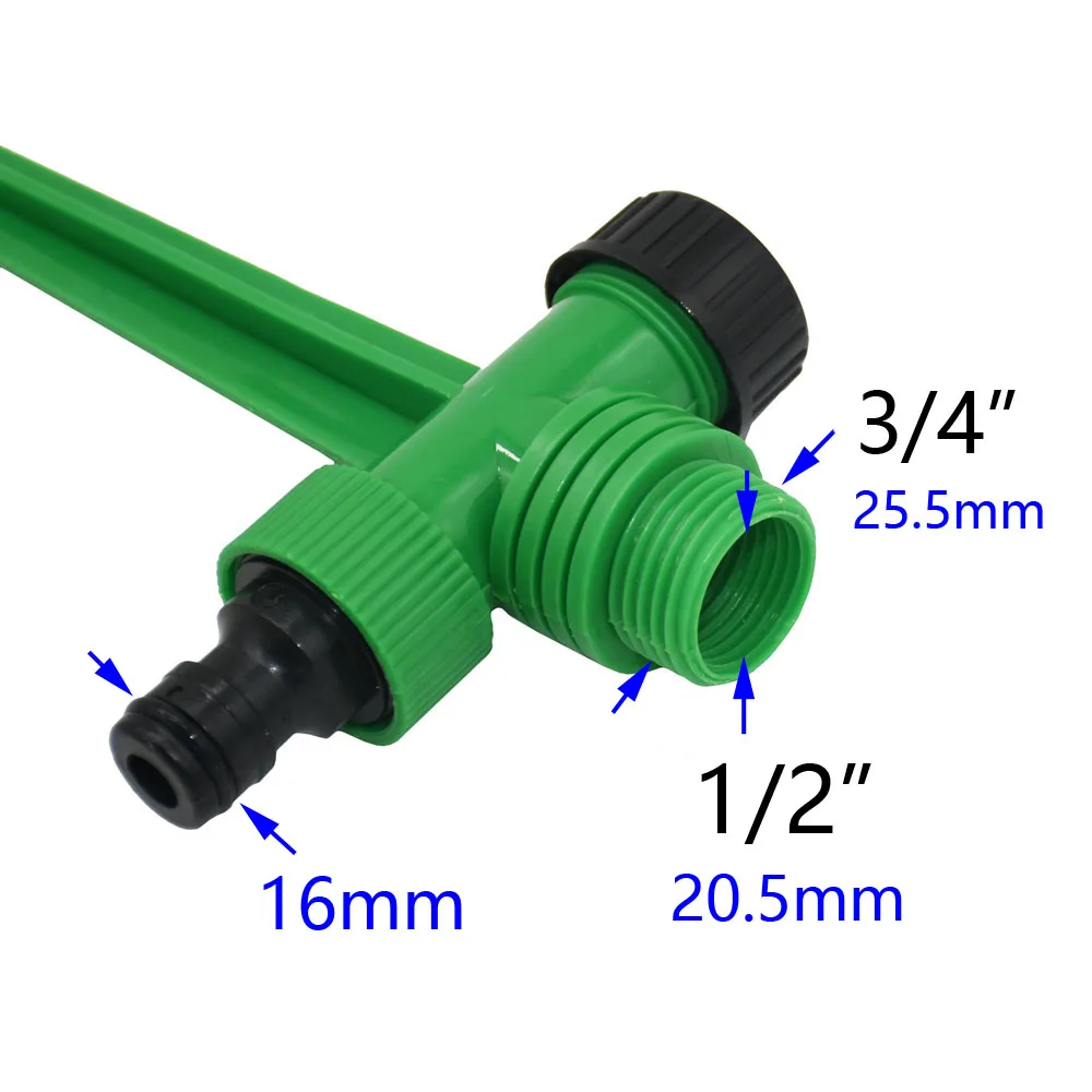 Garden Nozzle Holder With 1/2 3/4 Inch Thread Garden Rotating Sprinkler Support Plastic Spike With 1/2 3/4 Hose Quick Connector