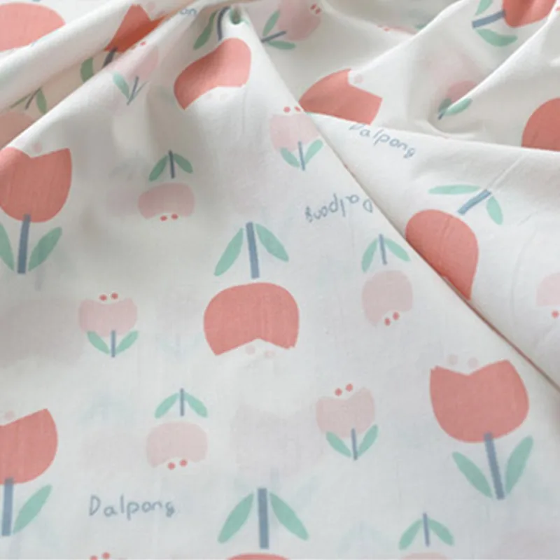 Half Meter Summer Dress Shorts Thin Soft 100% Cotton Plain Fabric, Cute Carrot Pineapple Grapefruit Red Flower Print T1135
