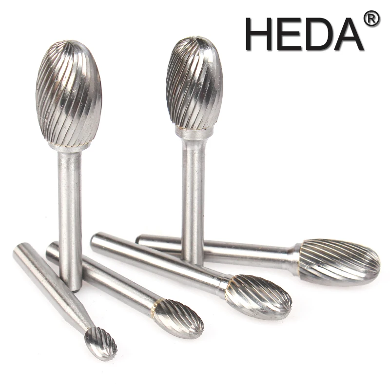 E-series 6Pcs fresa in carburo di tungsteno fresa per File rotante officina utensili a mano Set teste per utensili per incisione per rettifica intaglio del legno in metallo