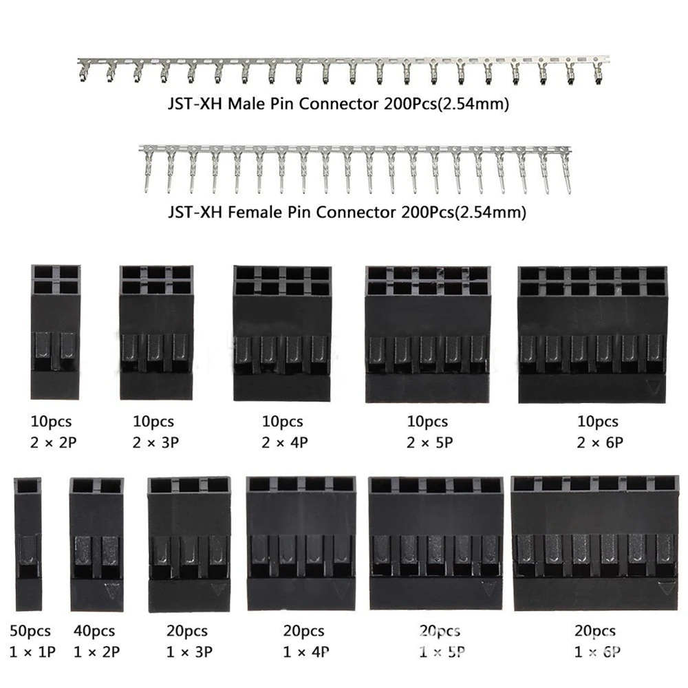 1450PCS/ 620PCS 2.54mm Dupont Connector Kit PCB Dupont Cable Jumper Wire Headers Male Female Pins Housing Terminal Connector