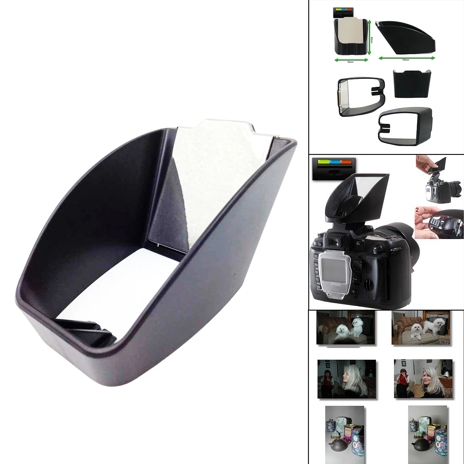 Hot Shoe Light Tipper Flash Diffuser Reflector Scene Illuminator Soften Harsh Flashes for Canon D90 7D 5D 70D 100D 600D Camera