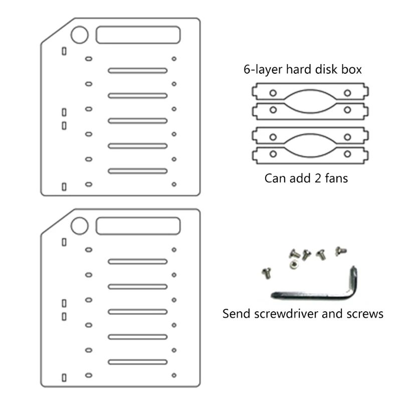 3.5 In DIY Acrylic Hard Disk Bracket Bay Desktop Computer External Hard Drive Shelf Rack HDD Storage Box Organizer Case QXNF