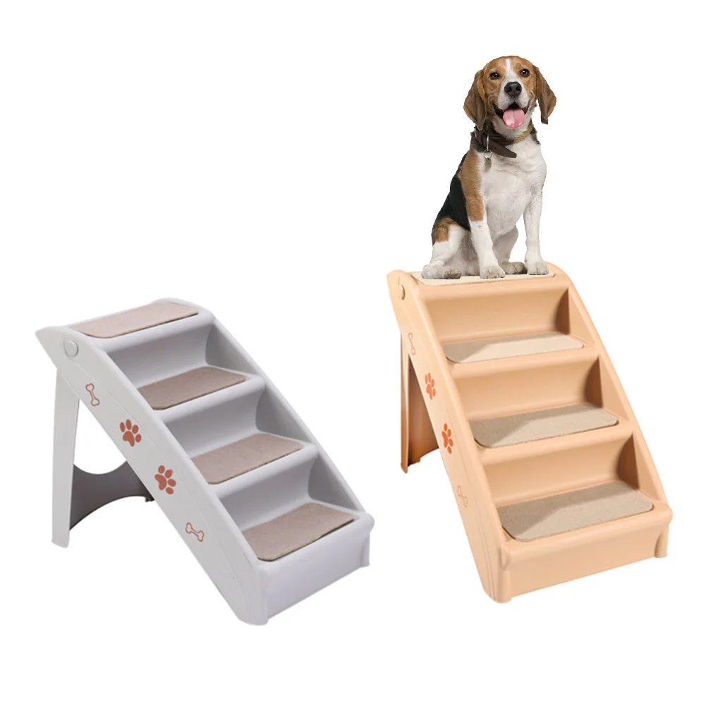 Pet Stairs Folding Pet Steps Nonslip 4-Step Pet Ladder For Indoor Dogs And Cats Dog Climbing Ladder Dog Slope Steps