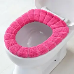 Overcoat Toilet Case Toilet Seat Cover Cotton Linter Reusable Fiber Washable Toilet Seat Cushion Home Bathroom Washroom