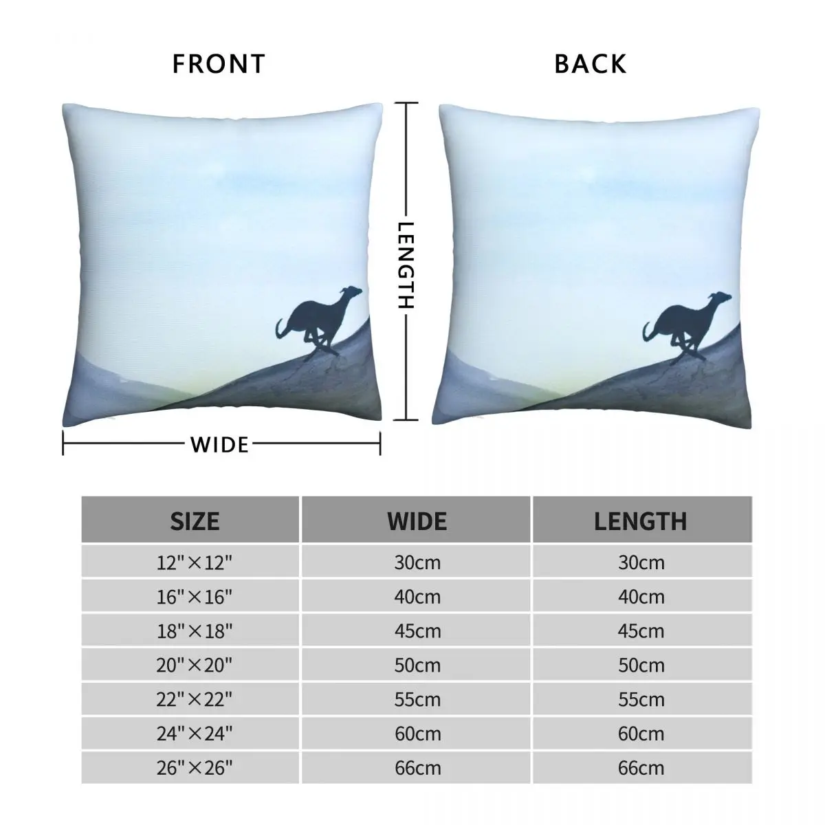 Running Greyhound Whippet Lurcher Pillowcase Polyester Linen Velvet Printed Zip Decor Throw Pillow Case Room Cushion Cover