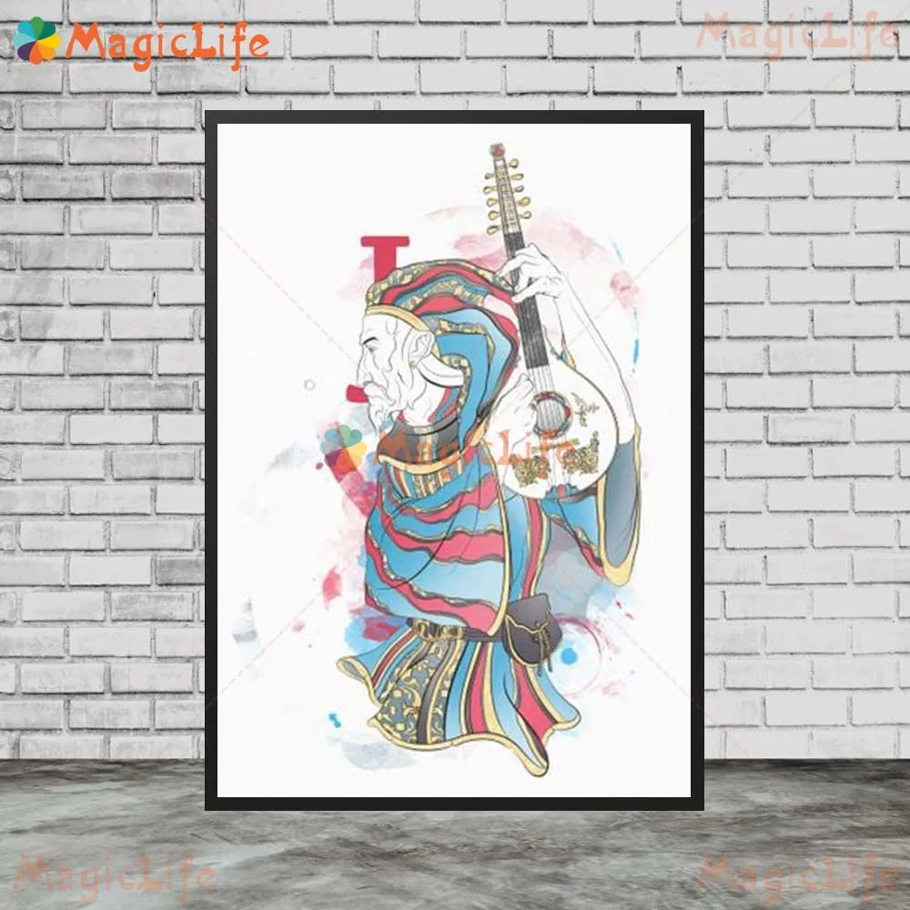 Cartoon Poker King Queen Posters Wall Pictures For Living Room Home Decor Nordic Poster Wall Art Canvas Painting Unframed