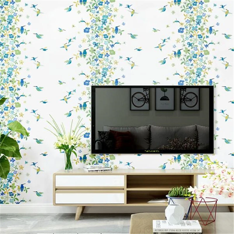 wellyu  Literary modern minimalist rustic style Japanese small floral warm bedroom living room Nordic wallpaper