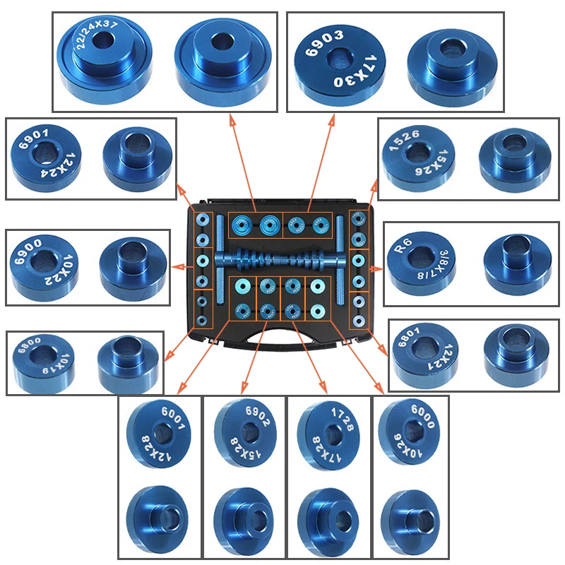Bike Hub Bearing Install and Remove Tool Kit Bottom Bracket BB Install Remove Tool Set Bearing Removal Press Installation Tool