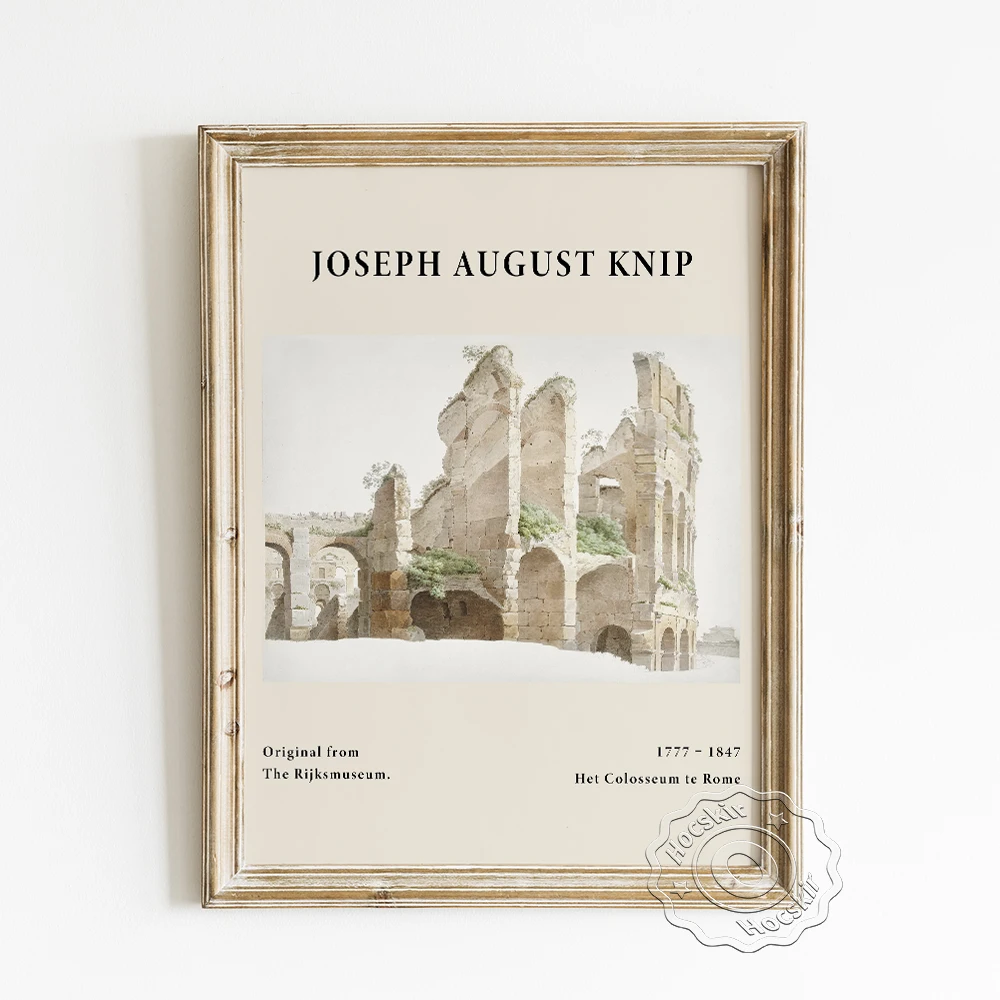 

Joseph August Knip Exhibition Museum Prints Poster, The Colosseum In Rome Scenery Canvas Painting, Vintage Landscape Home Decor