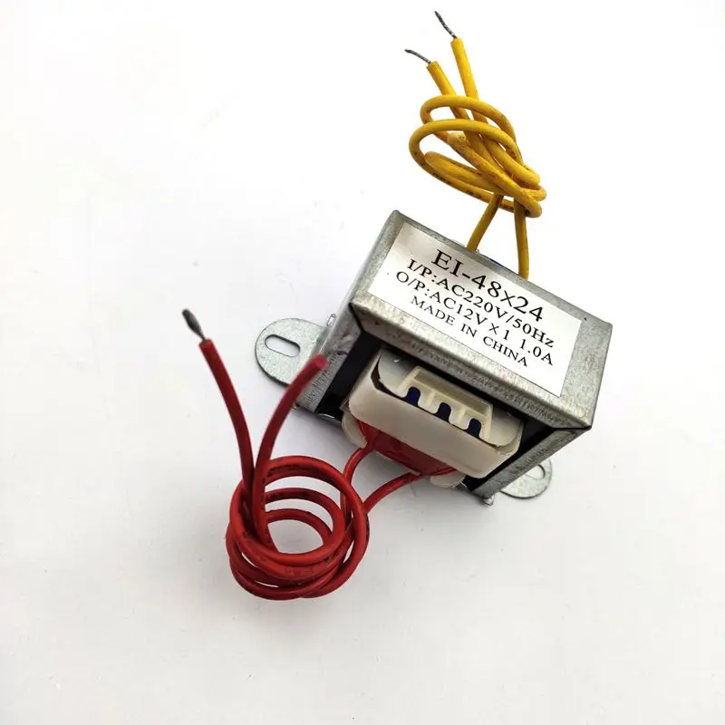 transformateur 220v 12v 220V turn single 12V 1A output AC AC power transformer EI48*24 sound speakers electrical accessories 10W