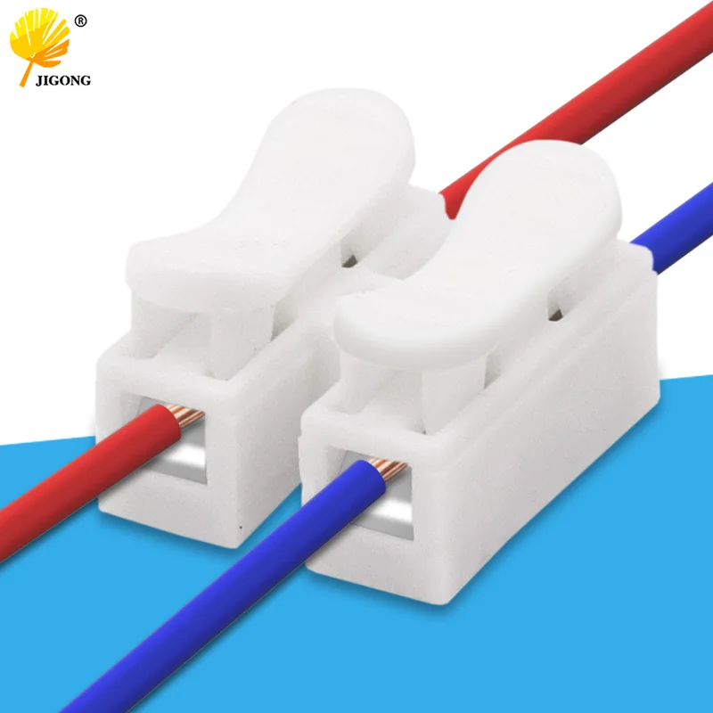 20pcs Lot Terminal Block 10A 220V High Pressure Resistant 2 Pin Push Quick Wire Cable Connector White Wiring Terminal