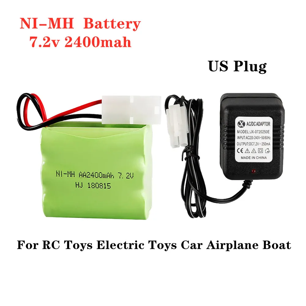 

1PC/Lot AA 7.2v 2400mah Rechargeable Ni-MH Battery Pack With Charger For RC Toys Electric Toys Car Airplane Boat