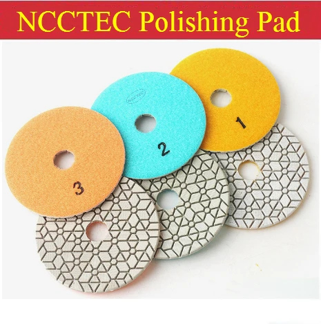 4'' Inches Dry and Wet Diamond Polishing Pad for Marble Velcroes Backed | 100mm concrete marble granite grinding wheel disc