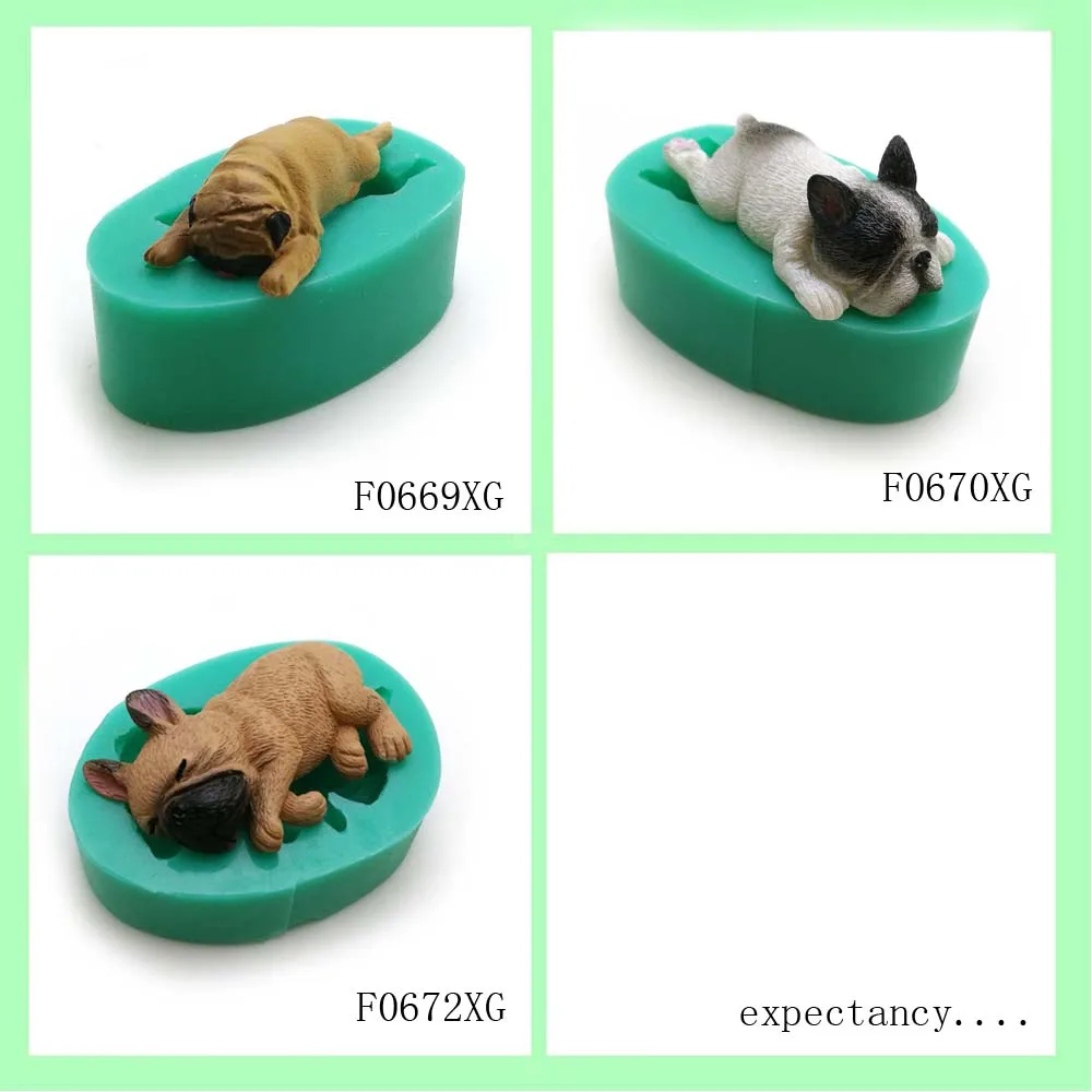 13 Dogs Shape Silicone Fondant Cake Decorating Mold Corgi Bulldog Chocolate Polymer Clay Mould Animal Cake Tool For Bakeware