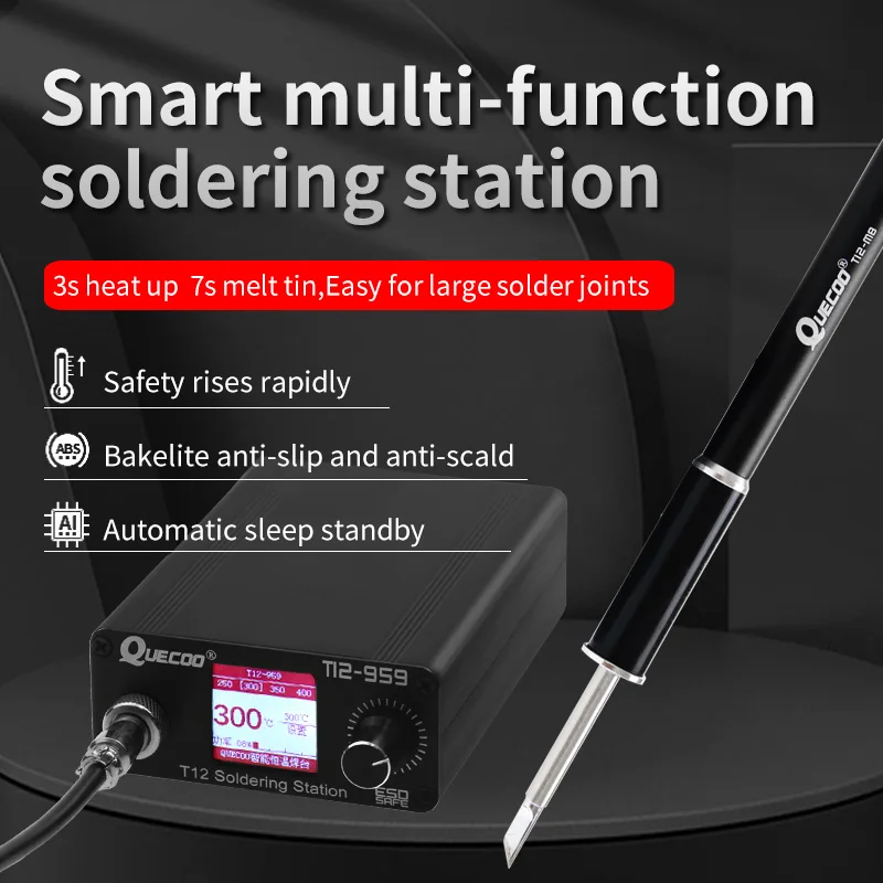 T12-959 V5.1 Soldering Station Electronic Soldering iron OLED bigger Digital display and 5pin M8 handle iron tip