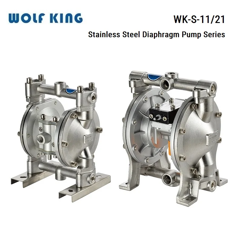 

WOLFKING WK-S-11 20L/min Stainless Steel Diaphragm Pump Series,WK-S-21 42L/min Mini Pneumatic Diaphragm Paint Pumps