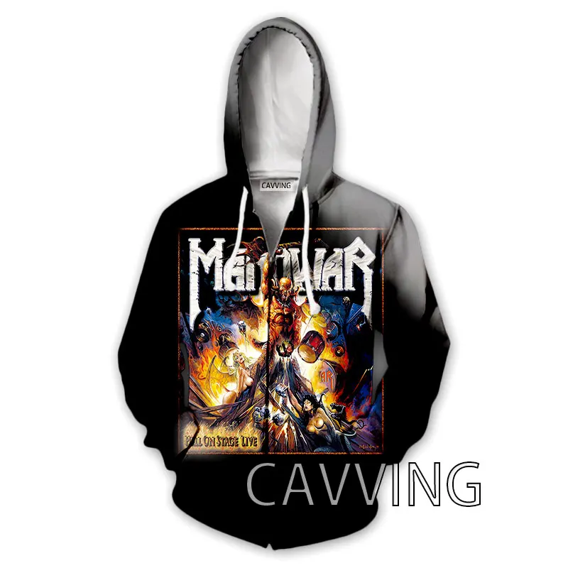 New Fashion 3D Print  Manowar Band  Zipper Hoodies Zip Up Hooded Sweatshirts Harajuku Hoodie Hip Hop Sweatshirts