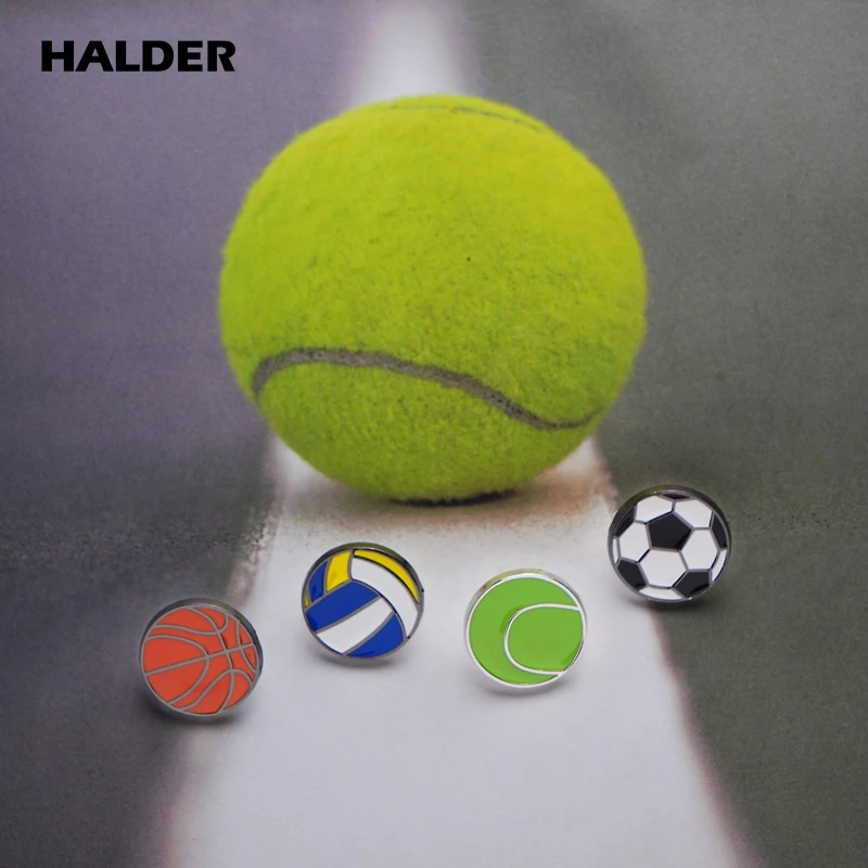 HALDER Football Pin Basketball Pin Tennis Brooch Volleyball Badge Sports Pins Balls Brooches Backpack For Men Gift Jewelry