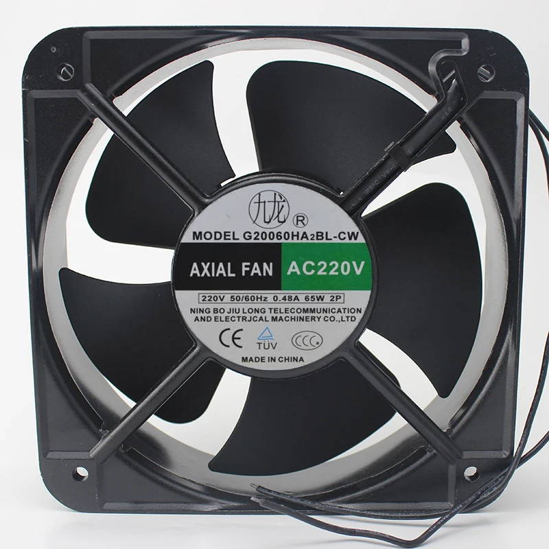 

AXIAL FAN G20060HA2BL-CW AC 220V 65W 200x200x60mm 2-Wire Server Cooling Fan