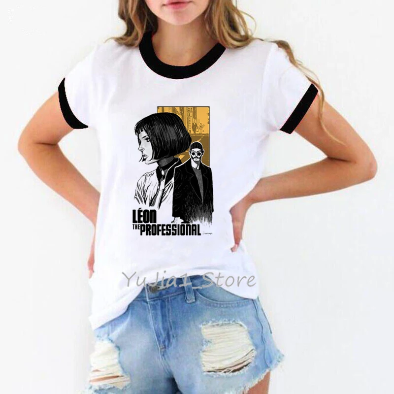 Cool Mathilda Leon The Professional Print Spring And Summer Clothes Women Tshirt Harajuku Kawii Pink Yellow Female T-Shirt