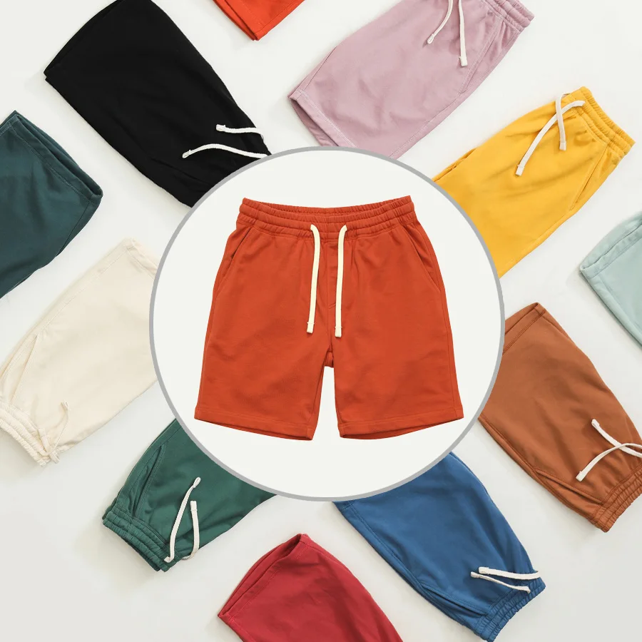 Summer Solid Color Drawstring Cotton Shorts Men Casual Jogger Sweathshorts Plus Size Workout Gym High Quality Thicken Shorts