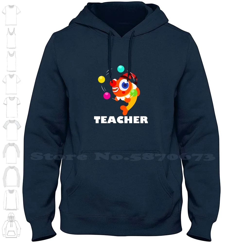 Funny Esl Clown Teacher Design-Palfish Online English Teacher 100% Cotton Hoodie T-Shirt Palfish Tefl Logo Tesol Laoshi Dadaabc