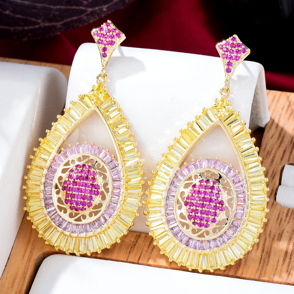 

Missvikki Luxury Trendy Water Drop Earrings New Original Full Mirco Cubic Zirconia CZ Wedding Women Earring Fashion Jewelry Gift