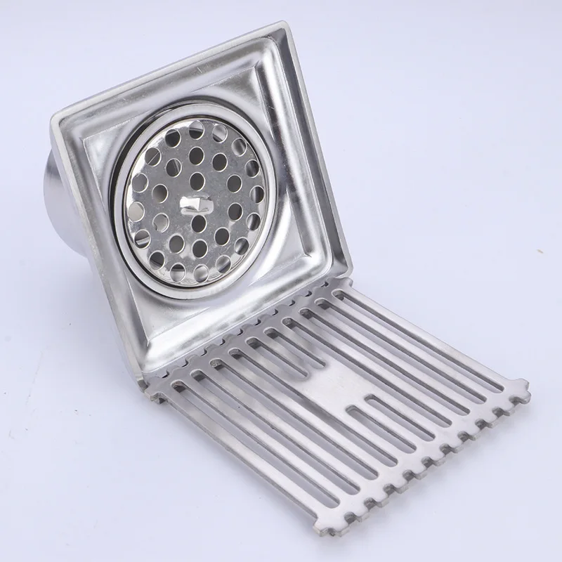 SUS 304 Stainless Steel Bathroom Drains Shower Grate Waste 4 Inch Square Floor Waste Grates Drain Strainer