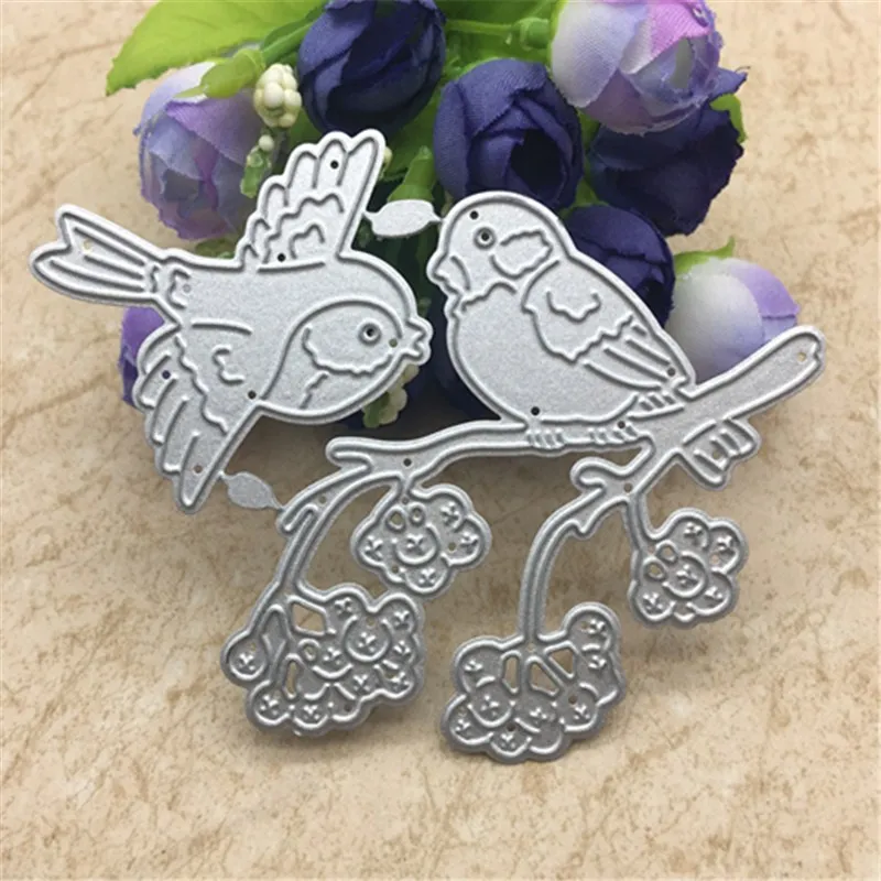 Birds on the tree Metal Cutting die keychain shaker Heart Paper Key Chain Scrapbook Paper Craft Card Punch Art Knife Cutter