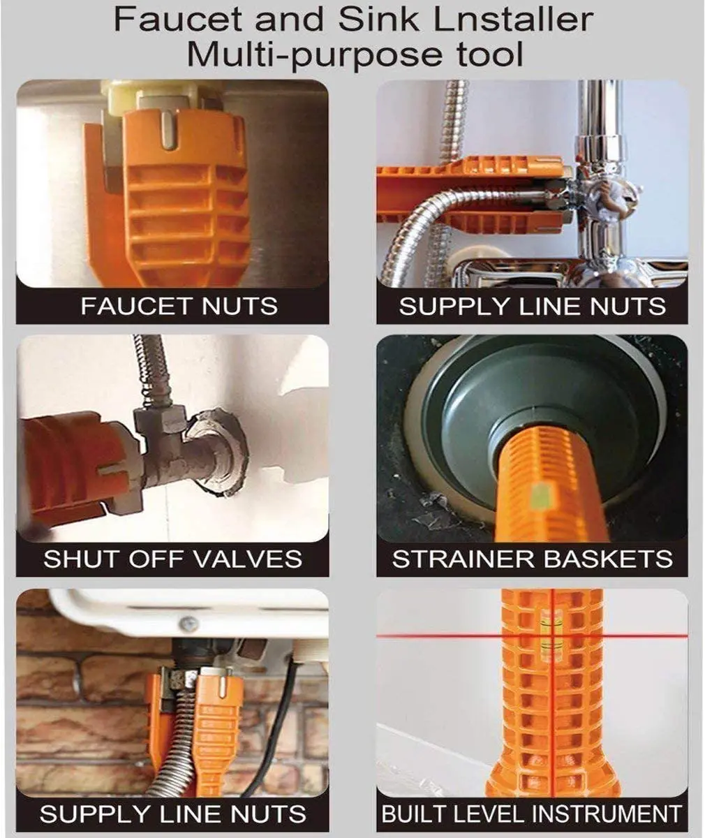 Vòi Nước Và Bồn Rửa Trình Cài Đặt Công Cụ (Đầu Vít) Ống Thải Máy Hút & 3 Có Thể Thay Thế Đầu Cho Hệ Thống Ống Nước/