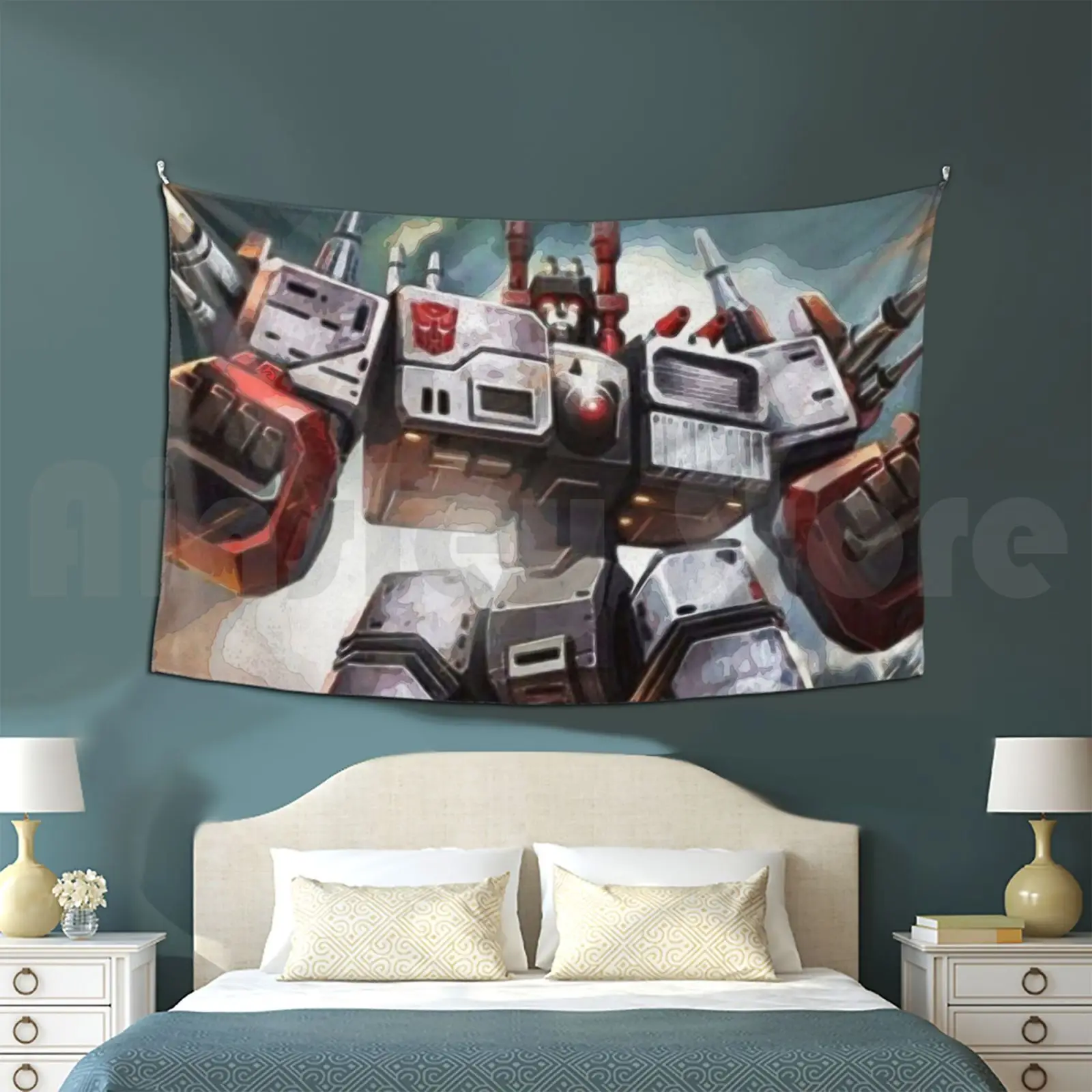 Metroplex Tapestry Living Room Bedroom 3036 Autobot Bumblebee Anime Cartoon