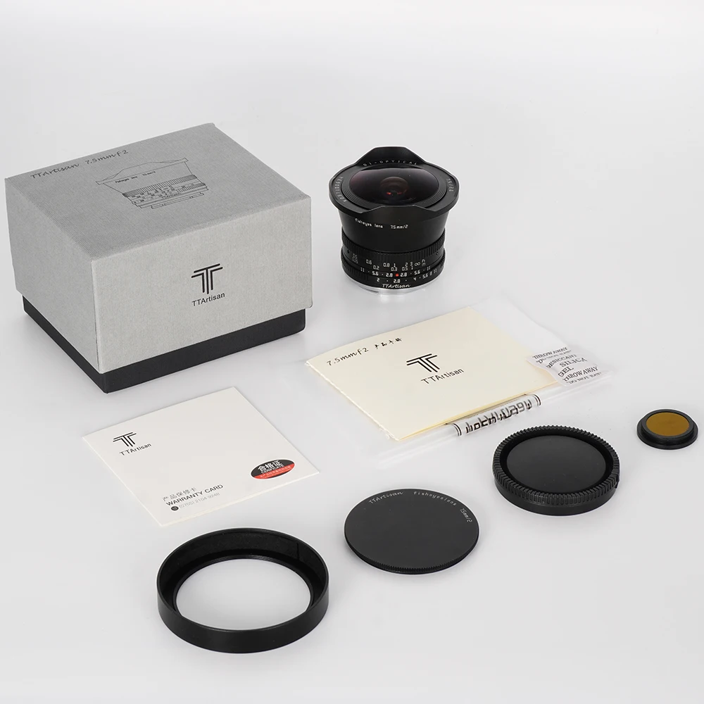 TTArtisan 7.5mm F2.0 APS-C Manual Focus Fisheye Camera Lens For Sony E Fuji X Canon M/R M4/3 Nikon Z Leica L Mount Camera