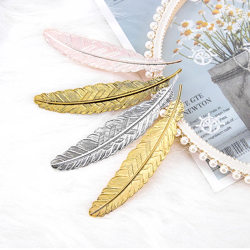 1pcs Metal Feather Bookmark Creative Retro Book Page Mark Chinese Style Student Stationery School Supplies