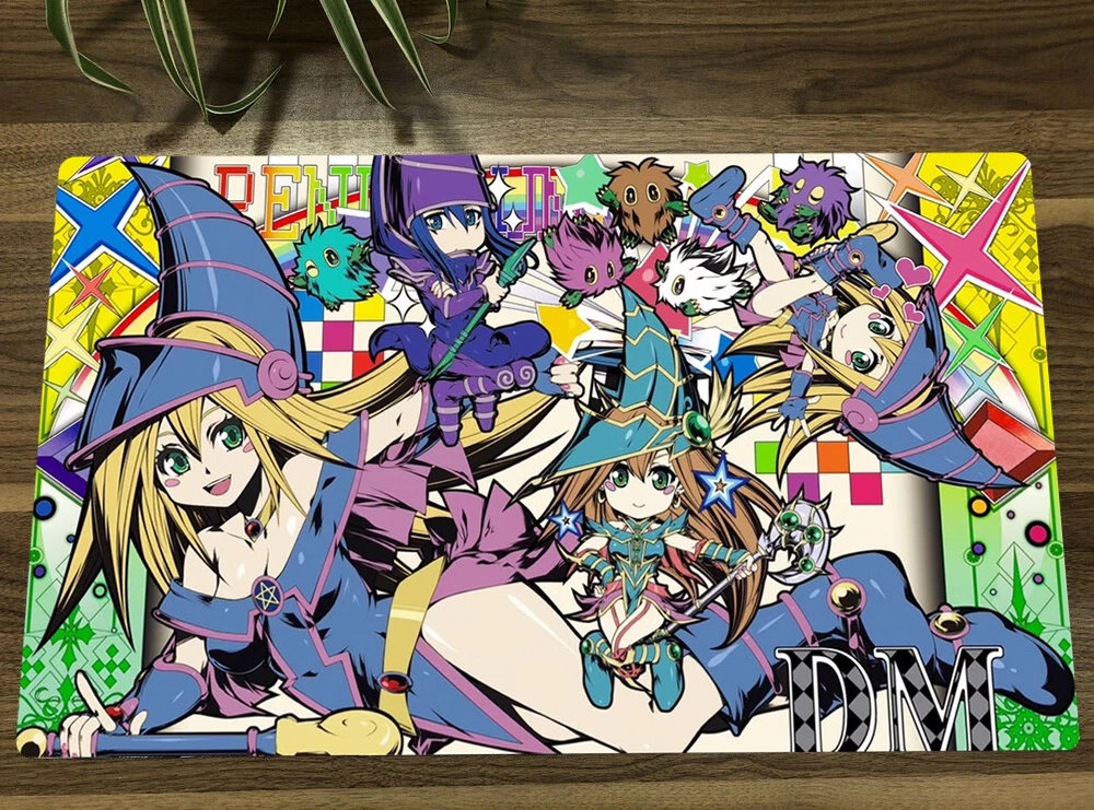 

YuGiOh OCG Dark Magician Girl TCG Mat Trading Card Game Mat Custom CCG Playmat Anti-slip Rubber Mouse Pad Desk Mat & Bag