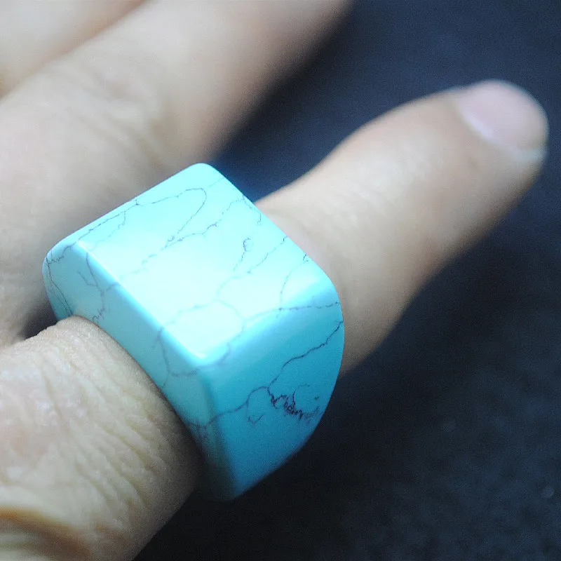 1PC Nature Stone Rings Luxury Finger Rings for Wedding Marriage Evening Parts Fashion Shows Decorative Red stone malachite other