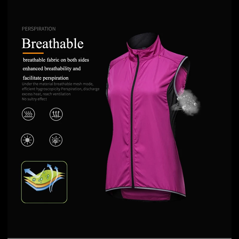 Lightweight Waterproof Cycling Gilet Women Mtb Bike Vest Windproof Mountain Bicycle Clothing Breathable Reflective Sportswear