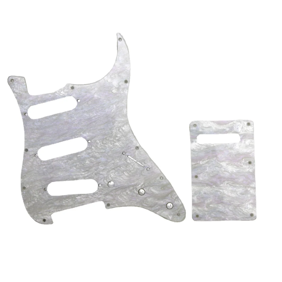 Set of 11 Hole SSS Abalone Shell Pickguard for Strat Guitar Pickguard ST Back Plate with Screws for Electric Guitar Accessories