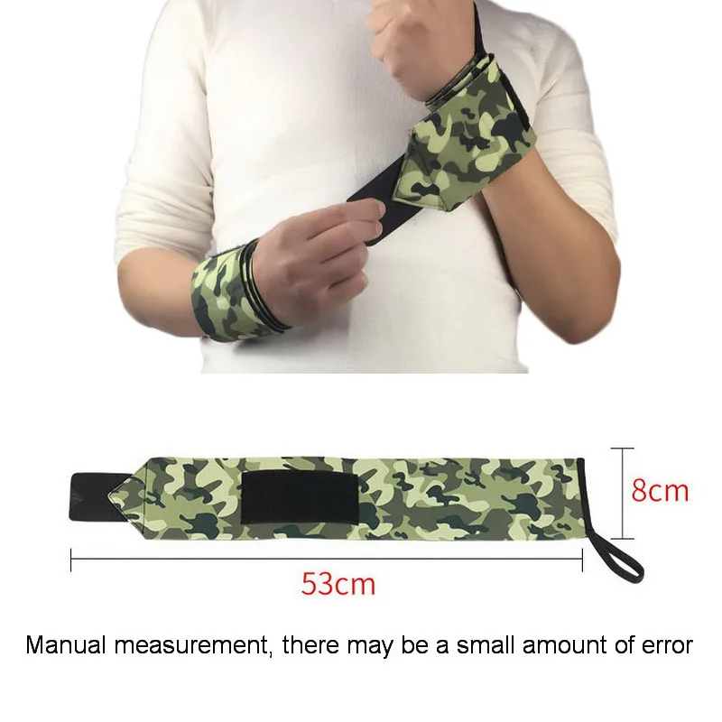 2Pcs Camouflage Neoprene Weightlifting Wrist Wrapping Support Fitness Crossfit Sport Wristbands Powerlifting Wrist Protector