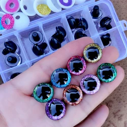 30 pcs/Box Clear 3d Glitter Safety Eyes For Toys Puppet Crochet Plastic Safety Toy Eyes Mix Size 9/10/12/14/16mm Amigurumi