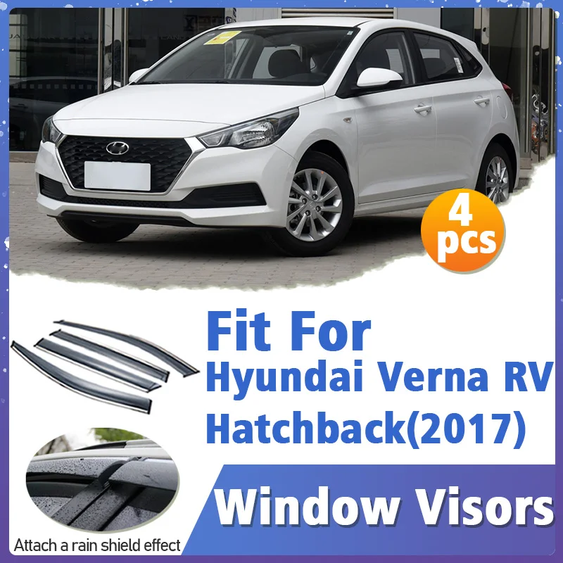 

Оконный козырек для Hyundai Verna RV 2017, вентиляционная крышка, накладка, навесы, защита от солнца, дождя, дефлектор, автоаксессуары